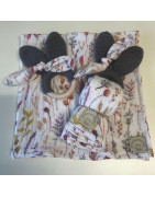 Premier jouet pour bébé en crochet et mousseline de coton